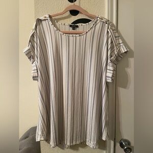 Plus Size Womens A.U.W cream polka dot thin spring blouse size 3X pre-owned